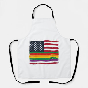 Vintage Pride Flag Distressed Vector Shirt Design_ Apron