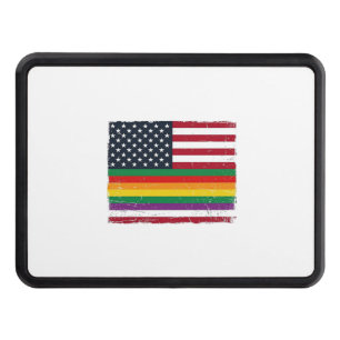 Vintage Pride Flag Distressed Vector Shirt Design_ Hitch Cover