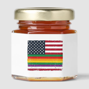 Vintage Pride Flag Distressed Vector Shirt Design_ Honey Jar Favors