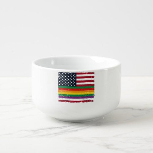 Vintage Pride Flag Distressed Vector Shirt Design_ Soup Mug