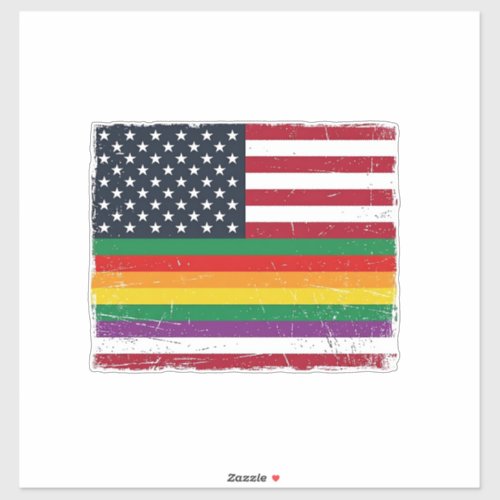 Vintage Pride Flag Distressed Vector Shirt Design_ Sticker
