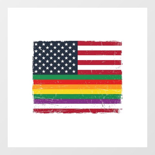 Vintage Pride Flag Distressed Vector Shirt Design_ Window Cling