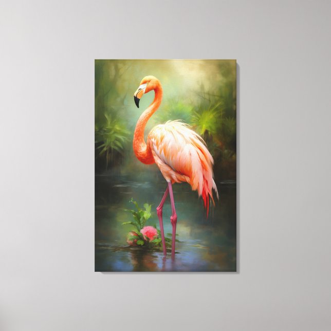 Vintage Pride Flamingo Canvas Print (Front)