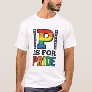 Vintage Pride Letter P Rainbow Shirt Design_1