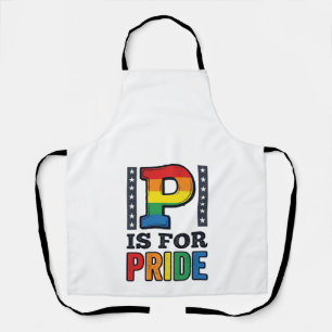 Vintage Pride Letter P Rainbow Shirt Design_1 Apron