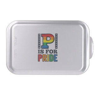 Vintage Pride Letter P Rainbow Shirt Design_1 Cake Pan