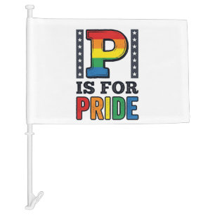 Vintage Pride Letter P Rainbow Shirt Design_1 Car Flag