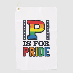 Vintage Pride Letter P Rainbow Shirt Design_1 Golf Towel
