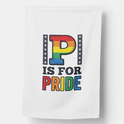 Vintage Pride Letter P Rainbow Shirt Design_1 House Flag