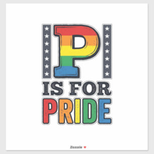 Vintage Pride Letter P Rainbow Shirt Design_1 Sticker