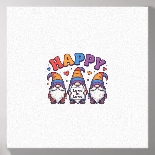 Vintage Pride Month Gnome Rainbow Shirt Design_1 Canvas Photo Tile