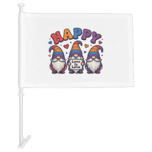 Vintage Pride Month Gnome Rainbow Shirt Design_1 Car Flag