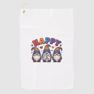 Vintage Pride Month Gnome Rainbow Shirt Design_1 Golf Towel
