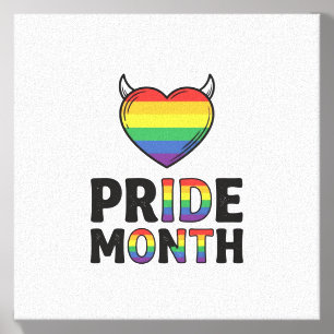 Vintage Pride Month Horned Heart Shirt Design_1 Canvas Photo Tile