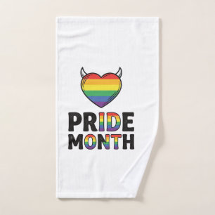 Vintage Pride Month Horned Heart Shirt Design_1 Hand Towel