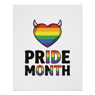 Vintage Pride Month Horned Heart Shirt Design_1 Poster