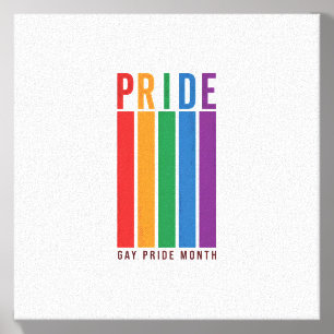 Vintage Pride Month Rainbow Typography Shirt Desig Canvas Photo Tile