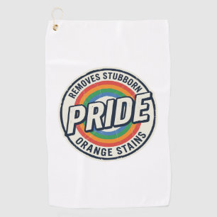 Vintage Pride Protest Rainbow Badge Vector Design_ Golf Towel