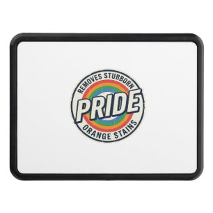 Vintage Pride Protest Rainbow Badge Vector Design_ Hitch Cover