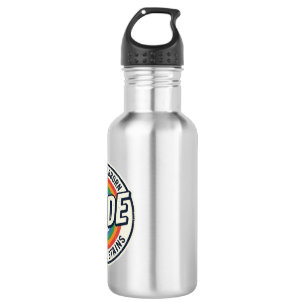 Vintage Pride Protest Rainbow Badge Vector Design_ Stainless Steel Water Bottle