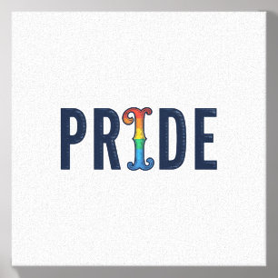 Vintage Pride Rainbow Lettering T-Shirt Design_1 Canvas Photo Tile