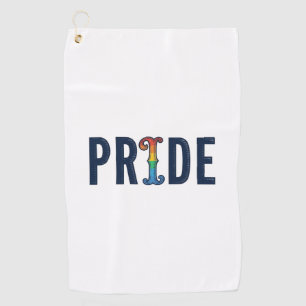 Vintage Pride Rainbow Lettering T-Shirt Design_1 Golf Towel