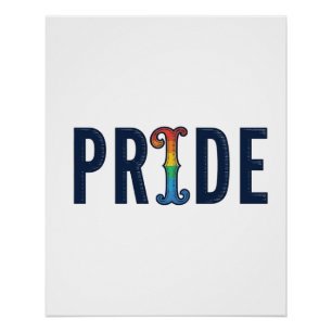 Vintage Pride Rainbow Lettering T-Shirt Design_1 Poster