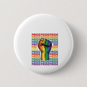 Vintage Pride Raised Fist Rainbow Shirt Design_1 Button