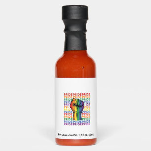 Vintage Pride Raised Fist Rainbow Shirt Design_1 Hot Sauces