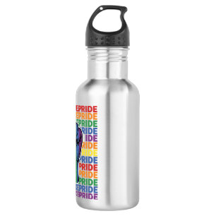 Vintage Pride Raised Fist Rainbow Shirt Design_1 Stainless Steel Water Bottle
