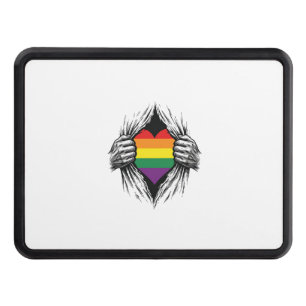 Vintage Pride Torn Shirt Vector Design_1 Hitch Cover