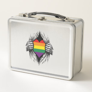 Vintage Pride Torn Shirt Vector Design_1 Metal Lunch Box