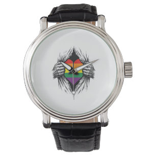 Vintage Pride Torn Shirt Vector Design_1 Watch