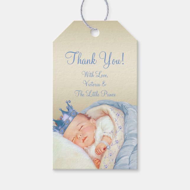 Vintage Prince Baby Shower Gift Tags (Front)