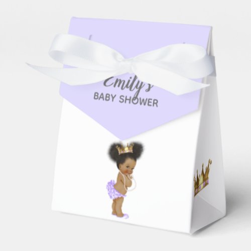 Vintage Princess African American Baby Purple Favor Boxes