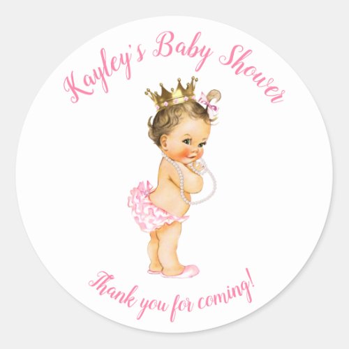 Vintage Princess Baby Personalized Favor Stickers