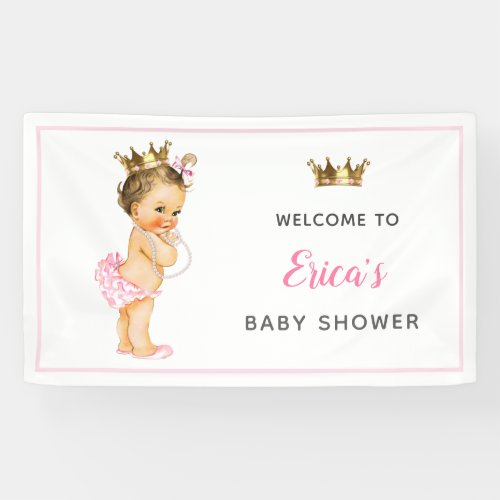 Vintage Princess Baby Shower 1st Birthday Backdrop Banner