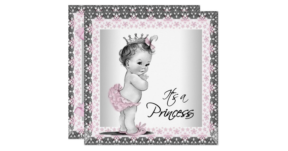 Vintage Princess Baby Shower Invitations 2