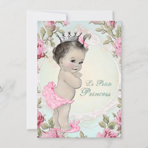 Vintage Princess Baby Shower Custom Invitation