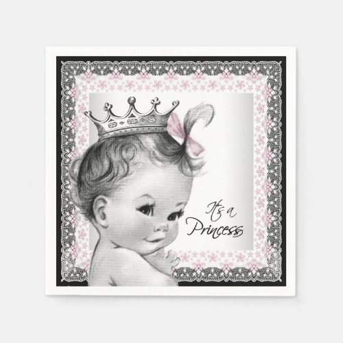 Vintage Princess Baby Shower Napkins