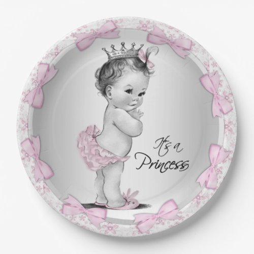 Vintage Princess Baby Shower Paper Plates