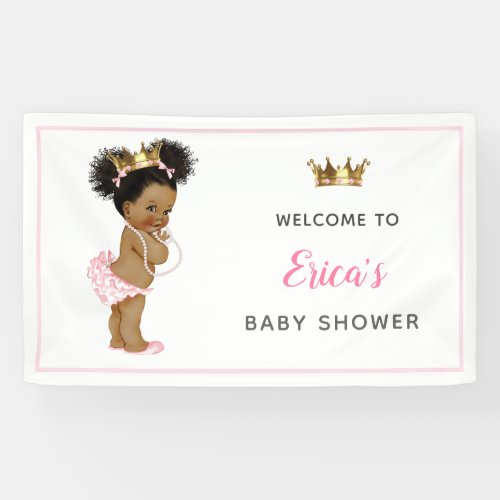 Vintage Princess Baby Shower Pink Backdrop Banner