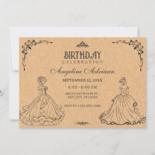 Vintage Princess birthday Invitation