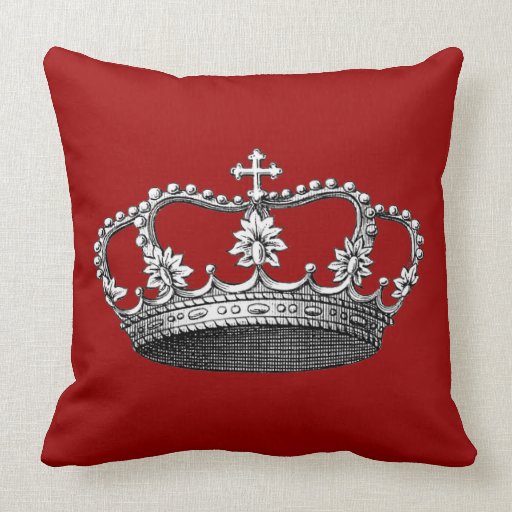 Vintage Princess Crown Throw Pillow | Zazzle