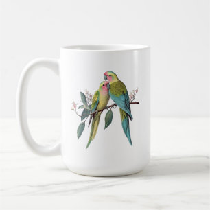 Vintage Princess Parrots Illustration Coffee Mug