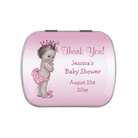 Vintage Princess Pink Baby Shower Thank You Favor Jelly Belly Candy Ti