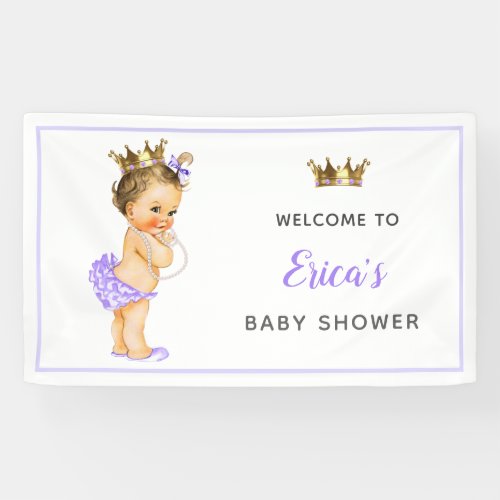 Vintage Princess Purple Baby Shower Backdrop Banner