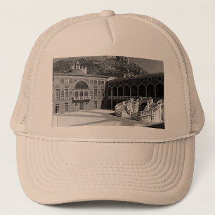 Vintage Principality Monaco palace courtyard Trucker Hat