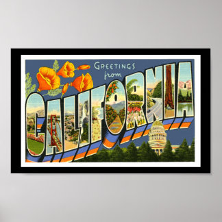 Vintage Print Greetings California