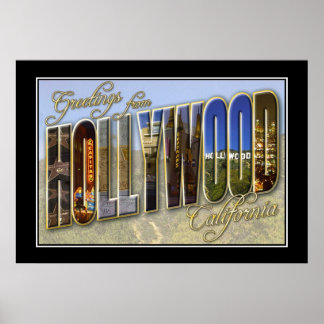 Vintage Print Greetings Hollywood California